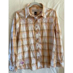 Bit & Bridle Western Plaid Shirt - size S